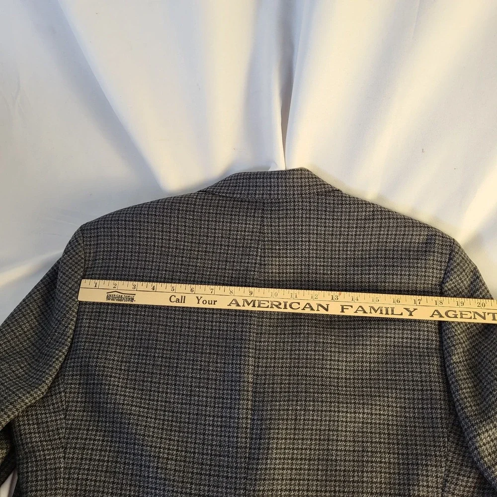 Lauren Ralph Lauren Mens 42L Blazer Sport Jacket Coat Gray Houndstooth Wool